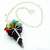 Amethyst  Dowsing Pendulum with Seven Chakra Gemstone Tree